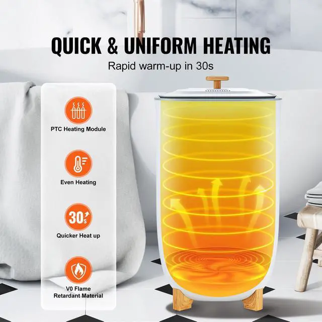 Alt view image 3 of 8 - VEVOR Towel Warmer 35L, Towel Warmer Bucket with Drying Modes(2-5h), Heating Mode 20/40/60/90 Min Auto Shut Off, LED Screen, Luxury Large Towel Warmer for Bathroom, Spa, Bathrobe, Blanket & Pajama