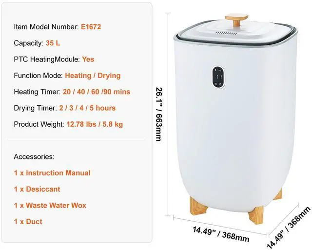 Alt view image 8 of 8 - VEVOR Towel Warmer 35L, Towel Warmer Bucket with Drying Modes(2-5h), Heating Mode 20/40/60/90 Min Auto Shut Off, LED Screen, Luxury Large Towel Warmer for Bathroom, Spa, Bathrobe, Blanket & Pajama