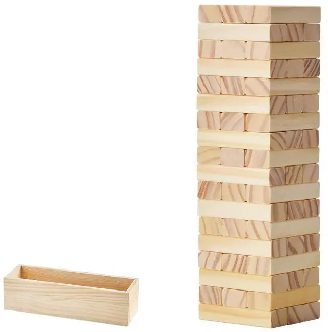 Alt view image 2 of 8 - VEVOR Tumbling Timber Toy, 54 Blocks Tumble Tower Blocks Game, Pine Wood Tumbling Tower Game with Storage Crate, Multiple Ways to Play Wooden Stacking Game, Tumble Tower Family Game for Indoor/Outdoor