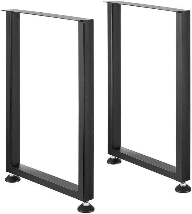 Alt view image 8 of 14 - VEVOR 28 Inch Adjustable Furniture Legs, Square Reinforced Steel Office Table legs Set of 2 for DIY, Max Load 1000 lbs Heavy Duty Desk Legs, Quick Instalation & Rich Accessories Legs Black