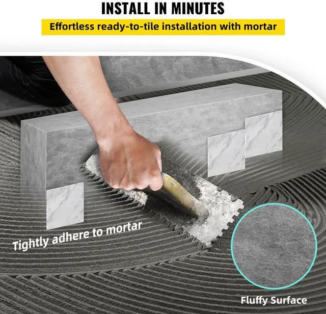 Alt view image 14 of 15 - VEVOR Tile Shower Seat, 47.2" x 16" x 20" Ready to Tile Shower Seat, Factory Waterproof & 100% Leak Proof Tileable Shower Corner Seat, 440lbs Load-Bearing Rectangular Board Shower Bench, Grey