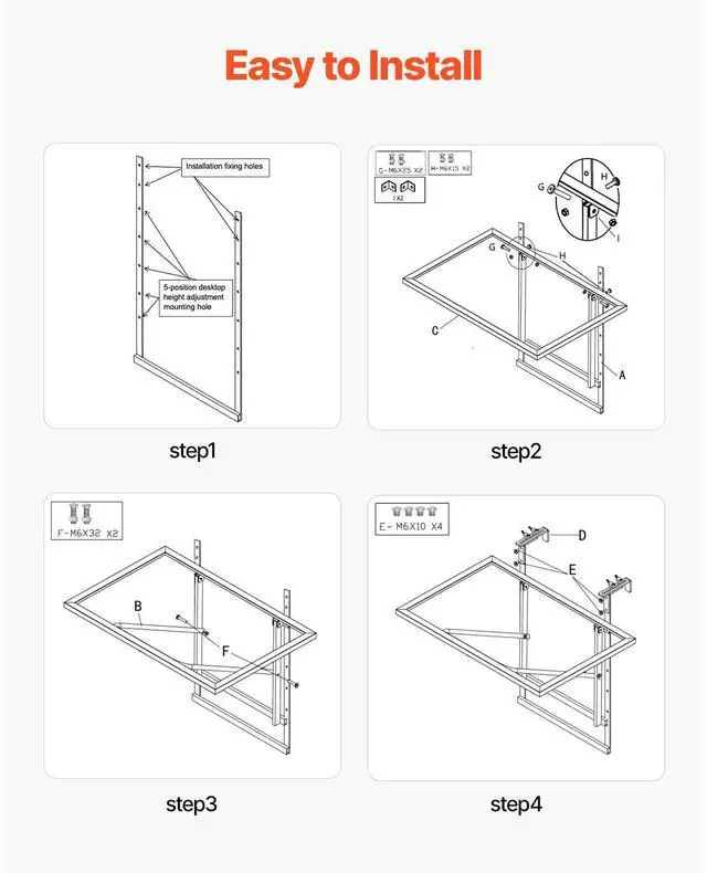 Alt view image 5 of 8 - Balcony Hanging Table 19 x 24 in Outdoor Metal Patio Railing Table Adjustable