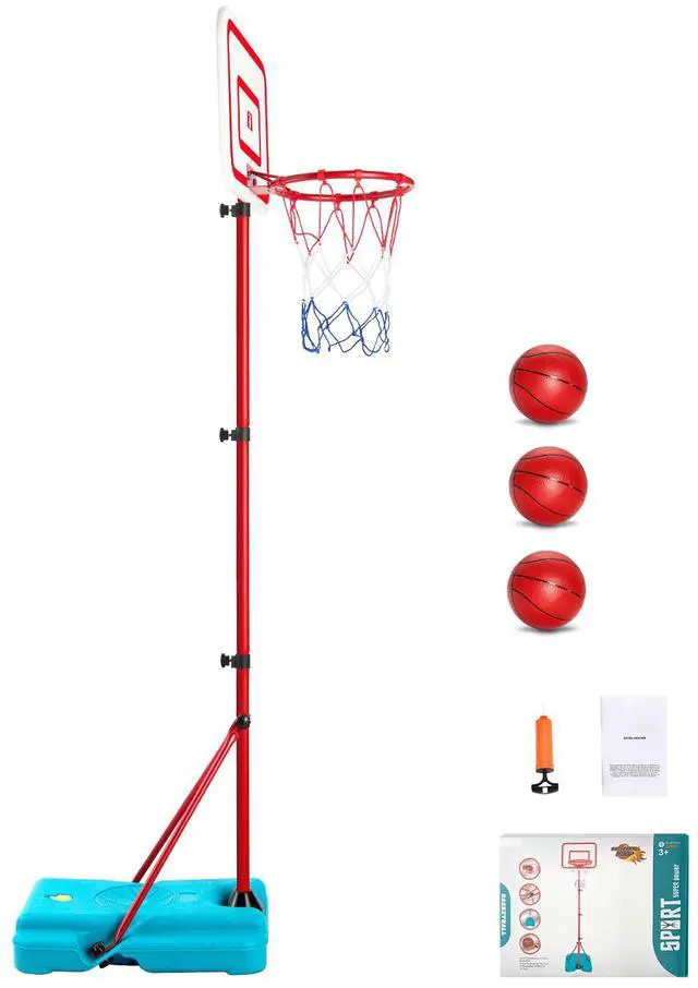 Alt view image 8 of 14 - VEVOR Kids Basketball Hoop Height Adjustable Portable Basketball Court for Kid Outdoor