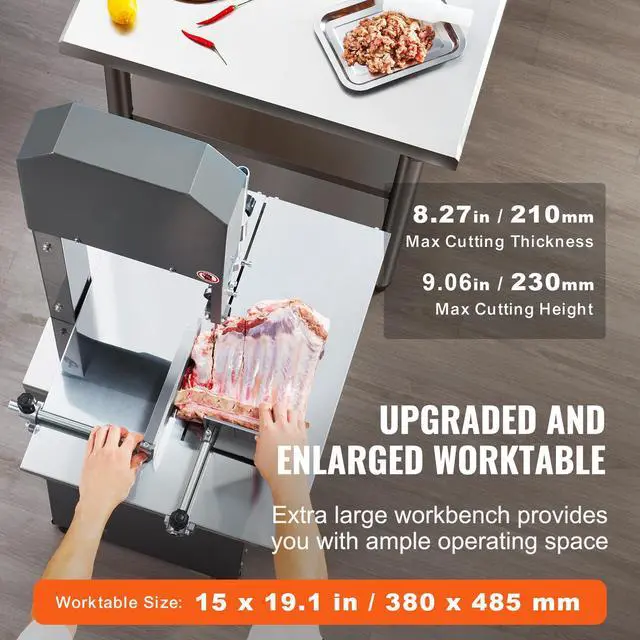 Alt view image 12 of 14 - VEVOR 550W Commercial Electric Meat Bandsaw Stainless Steel Bone Sawing Machine