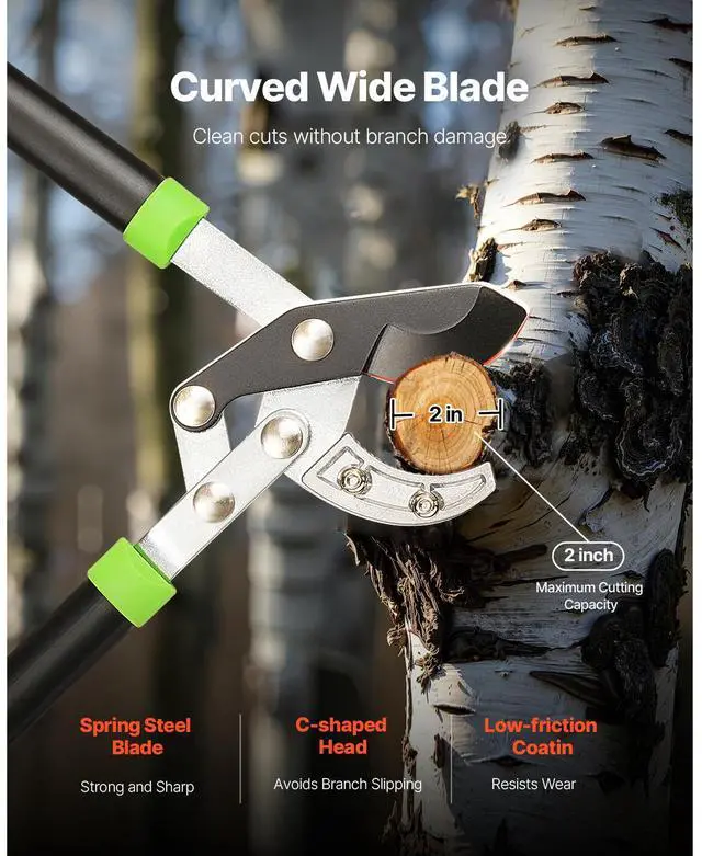 Alt view image 4 of 8 - VEVOR Loppers for Tree Trimming, 32 inch Garden Anvil Trimmer with Compound Action, Sharp Steel Blade, Heavy Duty Tree Branch Cutter Up to 2 inch Dia Cut Capacity, Ergonomically Designed Handles