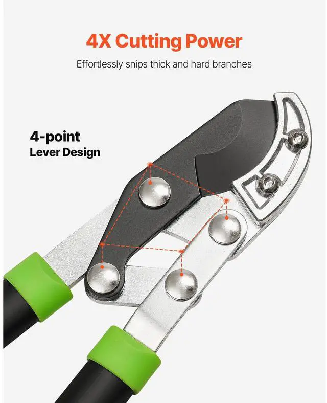 Alt view image 5 of 8 - VEVOR Loppers for Tree Trimming, 32 inch Garden Anvil Trimmer with Compound Action, Sharp Steel Blade, Heavy Duty Tree Branch Cutter Up to 2 inch Dia Cut Capacity, Ergonomically Designed Handles