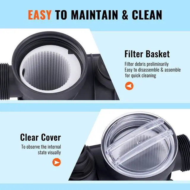 Alt view image 9 of 11 - VEVOR Sand Filter Pump for Above Ground Pools, 12-inch, 3000 GPH, 1/2 HP Swimming Pool Pumps System & Filters Combo Set with 6-Way Multi-Port Valve & Strainer Basket, for Domestic and Commercial Pools