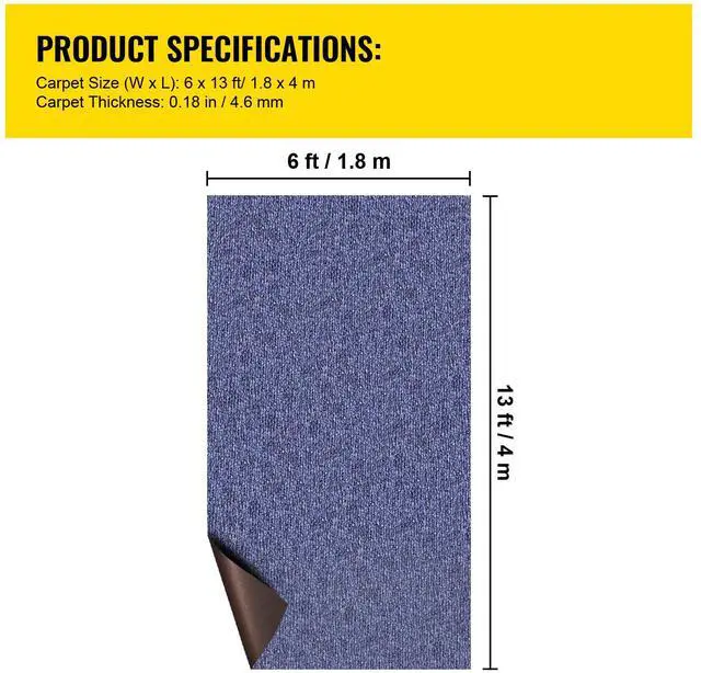 Alt view image 7 of 7 - Deep Blue Marine Carpet 6 ft x 13.1 ft Marine Carpeting Marine Grade Carpet for Boats with Waterproof Back Outdoor Rug for Patio Porch Deck Garage Outdoor Area Rug Runner Non-Slide Porch Rug