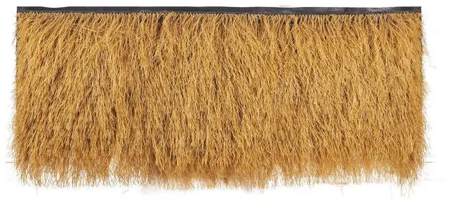Alt view image 8 of 14 - Artificial Thatch Grass Roof Roll 1.3 x 3.9 ft Tiki Hut Bar Skirt Roof Decor