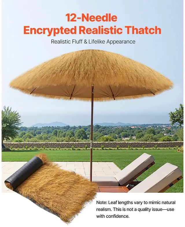 Alt view image 9 of 14 - Artificial Thatch Grass Roof Roll 1.3 x 3.9 ft Tiki Hut Bar Skirt Roof Decor