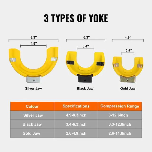 Alt view image 10 of 14 - VEVOR Strut Spring Compressor Set, Macpherson Strut Spring Compressor Kit, Interchangeable Fork Strut Coil Extractor Remover Tool, with Yellow Protective Sleeve and Carrying Case