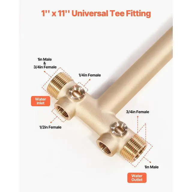 Alt view image 4 of 8 - VEVOR 1" x 11" Well Pressure Tank Tee Kit, with 30/50PSI Switch, 8-Pieces Pure Brass Pressure Tank Installation Kit for Water Well, 1 in Gate Valve Included, Fit Most tanks with Diameter up to 16 in