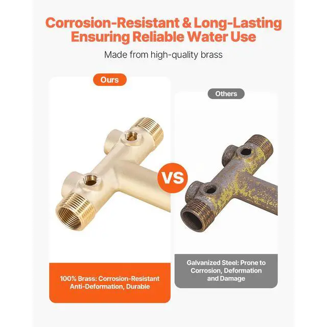 Alt view image 6 of 8 - VEVOR 1" x 11" Well Pressure Tank Tee Kit, with 30/50PSI Switch, 8-Pieces Pure Brass Pressure Tank Installation Kit for Water Well, 1 in Gate Valve Included, Fit Most tanks with Diameter up to 16 in