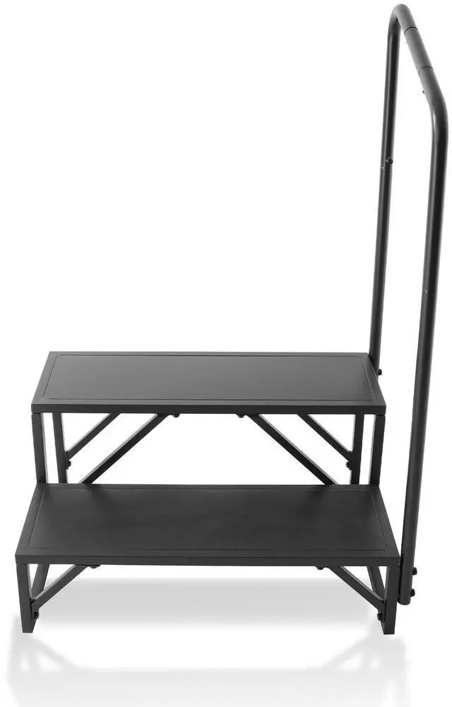 Alt view image 8 of 14 - VEVOR RV Steps, 2-Step RV Stairs, 440 LBS Load Capacity, Thickened Carbon Steel, With Handrail, Non-Slip Steps for Safe Entry and Exit, Suit for RV, Trailer, Camper Steps