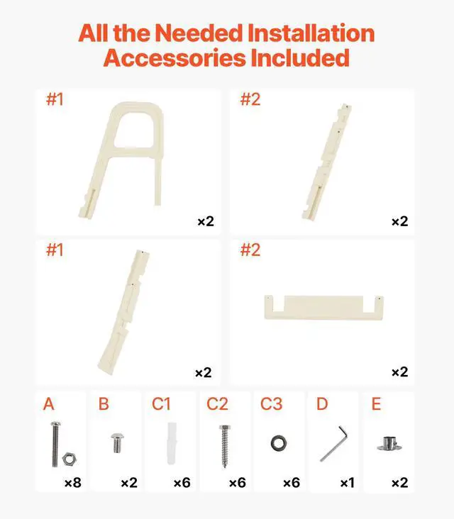 Alt view image 7 of 8 - VEVOR Swimming Pool Ladder, 75°Inclined 5-Step Double Handrails Stair, Non-slip Heavy Duty Steps, Load Capacity 300 lb, for 48-54 In Inground & Above-ground Pools of Any Deck Surface Indoor & Outdoor
