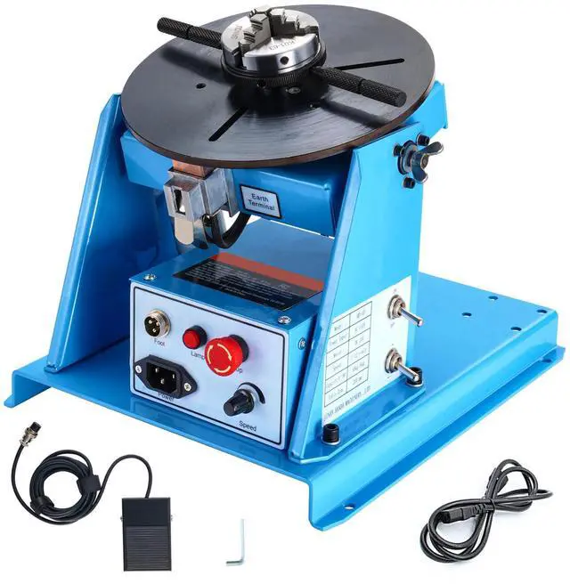 Alt view image 8 of 14 - VEVOR Rotary Welding Positioner 10KG, 0-90° Welding Positioning Turntable Table with 8.1 Inch 3-Jaw Lathe Chuck, 1-12 RPM 20W Portable Welder Positioning Machine for Cutting Grinding Assembly Testing
