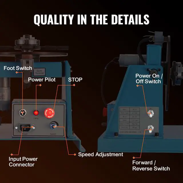 Alt view image 12 of 14 - VEVOR Rotary Welding Positioner 10KG, 0-90° Welding Positioning Turntable Table with 8.1 Inch 3-Jaw Lathe Chuck, 1-12 RPM 20W Portable Welder Positioning Machine for Cutting Grinding Assembly Testing