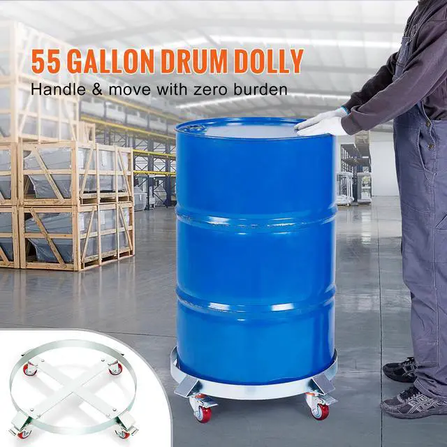 Alt view image 4 of 9 - VEVOR 2PCS 55 Gallon Heavy Duty Drum Dolly, 1000 lbs Load Capacity, Barrel Dolly Cart Drum Caddy, Non Tipping Hand Truck Capacity Dollies with Steel Frame 4 Swivel Casters Wheel, for Drum Handling