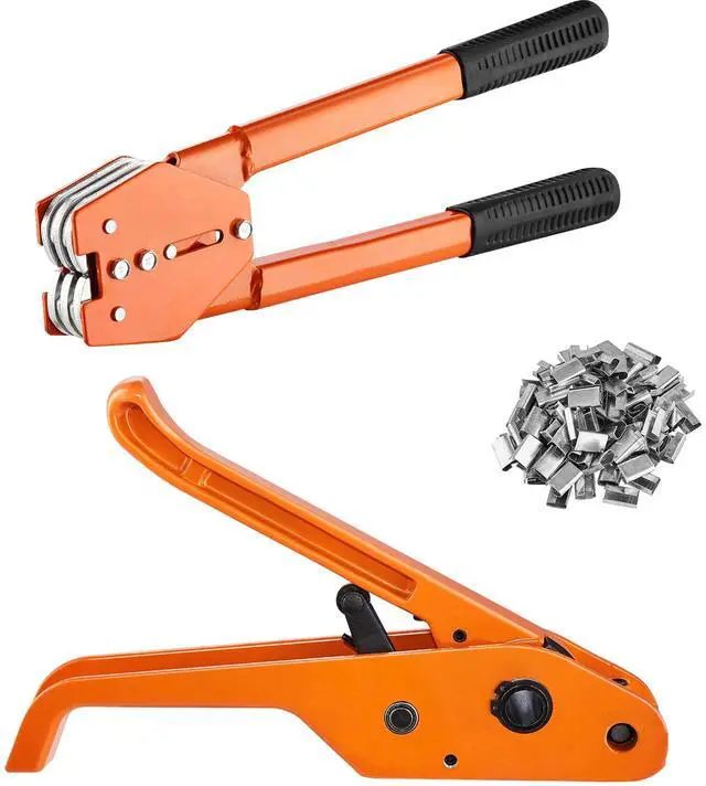 Alt view image 8 of 14 - VEVOR Banding Strapping Kit with Strapping Tensioner Tool, Banding Sealer Tool, 300 Metal Seals, 1000ft Length PET Band, Pallet Packaging Strapping Banding Kit Banding Packaging Strapping for Packing