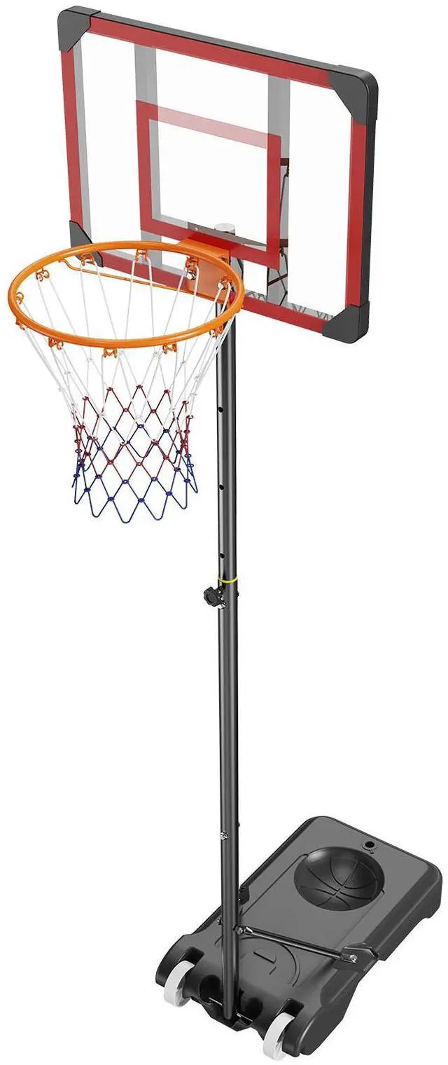 Alt view image 2 of 8 - VEVOR Basketball Hoop, 5-7 ft Adjustable Height Portable Backboard System, 28 inch Basketball Hoop & Goal, Kids & Adults Basketball Set with Wheels, Stand, and Fillable Base, for Outdoor/Indoor
