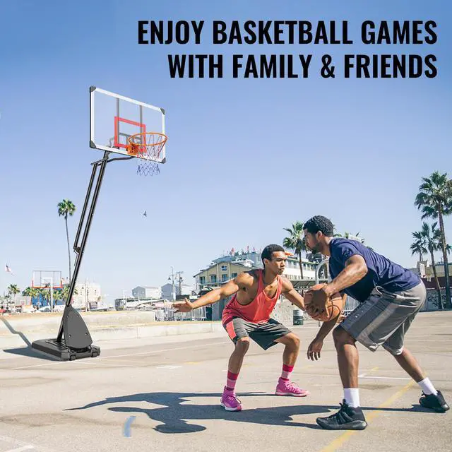 Alt view image 10 of 10 - VEVOR Basketball Hoop, 7.6-10 ft Adjustable Height Portable Backboard System, 50 inch Basketball Hoop & Goal, Kids & Adults Basketball Set with Wheels, Stand, and Fillable Base, for Outdoor/Indoor