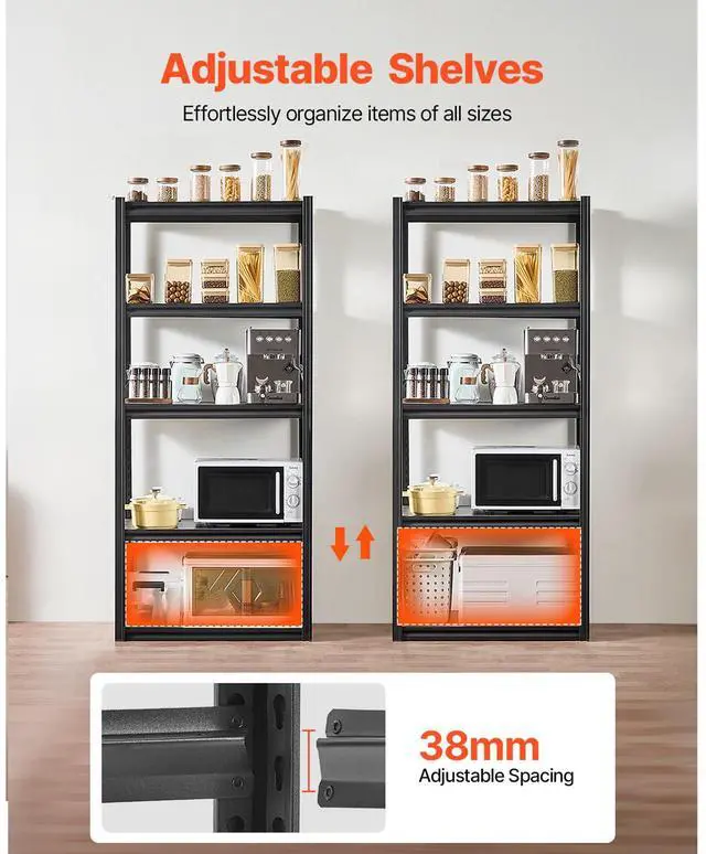 Alt view image 11 of 14 - VEVOR Storage Shelves 18" D x 32" W x 72" H 5-tier Garage Storage Shelving