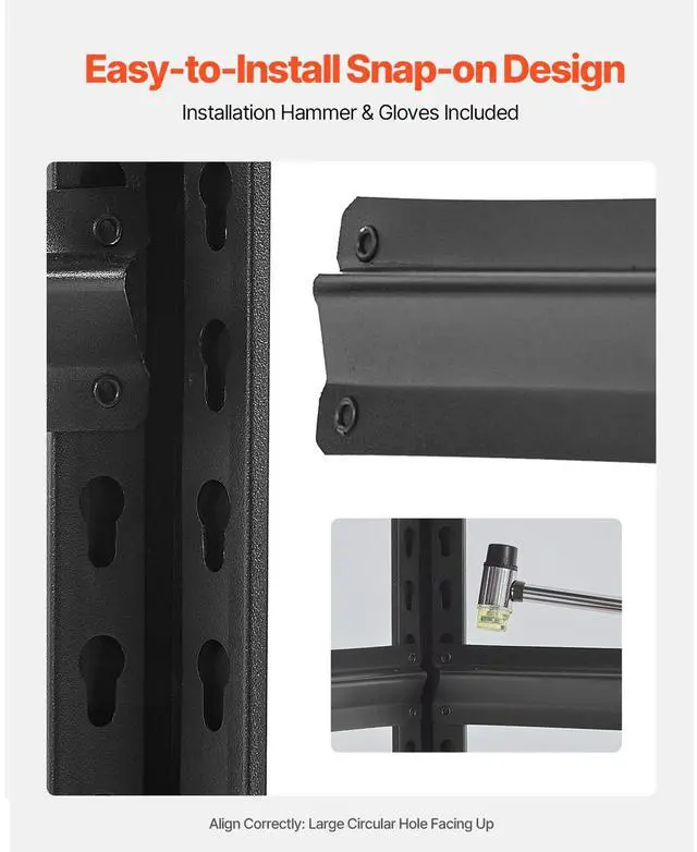 Alt view image 13 of 14 - VEVOR Storage Shelves 18" D x 32" W x 72" H 5-tier Garage Storage Shelving