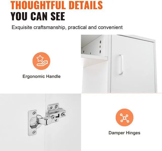 Alt view image 12 of 14 - VEVOR Manicure Table, Glass Top Nail Desk, Makeup Dressing Nail Station with Storage Cabinets, Acetone-Resistant Nail Tech Table for Beauty Salon Spa Workstation with 8 Metal Legs, Wrist Rest, White