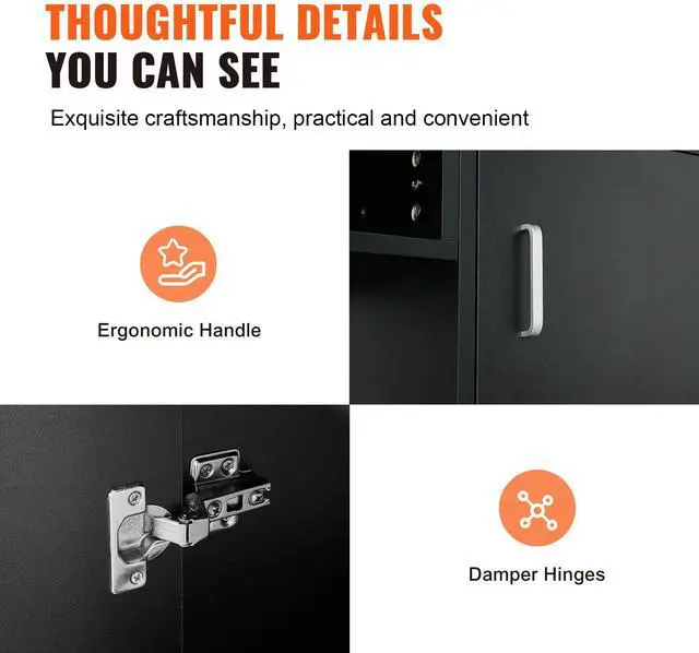 Alt view image 12 of 14 - VEVOR Manicure Table, Glass Top Nail Desk, Makeup Dressing Nail Station with Storage Cabinets, Acetone-Resistant Nail Tech Table for Spa Beauty Salon Workstation with Wrist Rest, 8 Metal Legs, Black