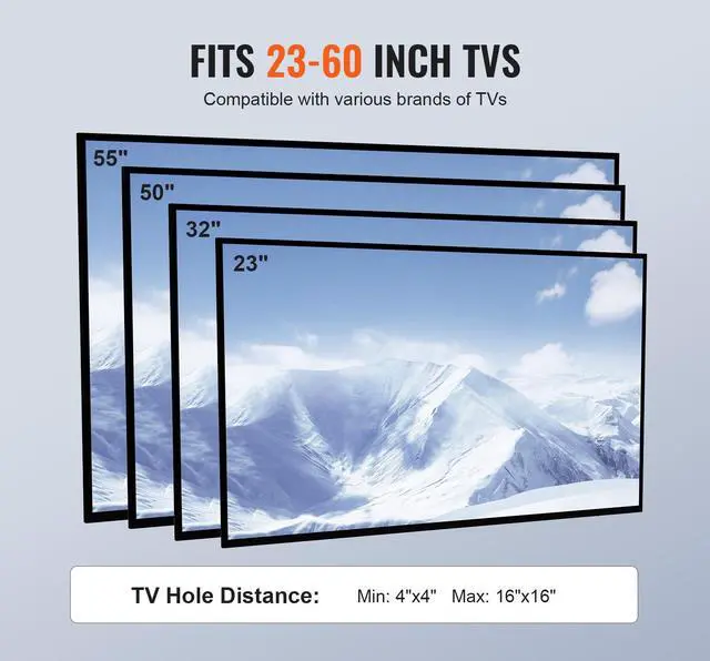 Alt view image 13 of 14 - VEVOR Mobile TV Stand, Mobile TV Cart for 23 to 60 inch TVs, Height Adjustable Portable TV Stand with Wheels, with A Tray for Audio-Visual Devices, Rolling TV Stand with Mount for Bedroom, Living Room