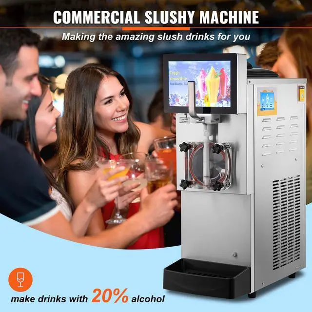 Alt view image 4 of 9 - VEVOR Commercial Slushy Machine, 8L / 2.1 Gal Single Bowl, Cool and Freeze Modes, 1050W Stainless Steel Margarita Smoothie Frozen Drink Maker, Slushie Machine for Party Cafes Restaurants Bars Home