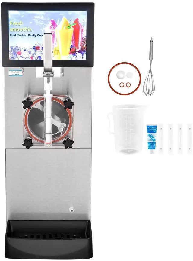 Alt view image 3 of 9 - VEVOR Commercial Slushy Machine, 8L / 2.1 Gal Single Bowl, Cool and Freeze Modes, 1050W Stainless Steel Margarita Smoothie Frozen Drink Maker, Slushie Machine for Party Cafes Restaurants Bars Home