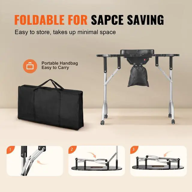 Alt view image 11 of 14 - VEVOR Portable Manicure Table, Foldable Nail Table with Electric Dust Collector, Moveable Nail Tech Desk & 4 Wheels, 3 Dust Bags, Bendable LED Lamp, MDF Nail Art Workstation for Home Spa Beauty Salon