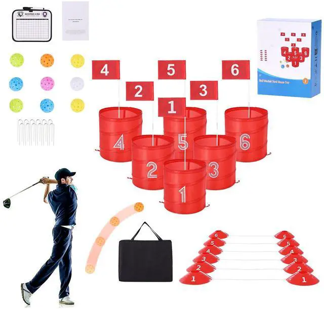 Alt view image 8 of 14 - VEVOR Backyard Golf Game 6 Hole Portable Outdoor Bucket Golf Game for Kids and Adults