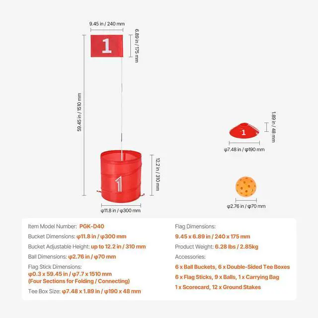 Alt view image 14 of 14 - VEVOR Backyard Golf Game 6 Hole Portable Outdoor Bucket Golf Game for Kids and Adults