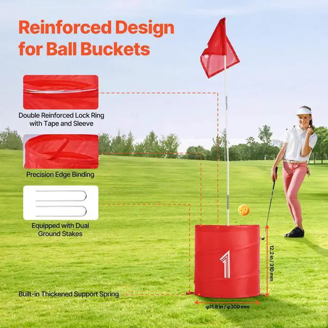 Alt view image 11 of 14 - VEVOR Backyard Golf Game 6 Hole Portable Outdoor Bucket Golf Game for Kids and Adults