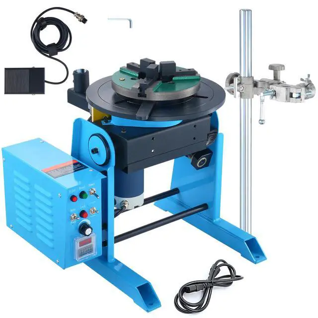 Alt view image 8 of 14 - VEVOR Rotary Welding Positioner 66LBS / 30KG, 0-90° Welding Positioning Turntable Table 1-12RPM 80W, with 12.4 Inch 3-Jaw Lathe Chuck & Welding Torch Stand Holder for Cutting, Grinding, Assembly