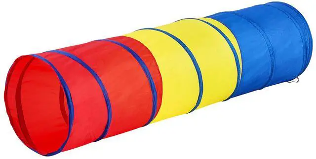 Alt view image 8 of 14 - VEVOR Kids Play Tunnel Tent for Toddlers, Colorful Pop Up Crawl Tunnel Toy for Baby or Pet, Collapsible Gift for Boy and Girl Play Tunnel Indoor and Outdoor Game Red/Yellow/Blue Multicolor