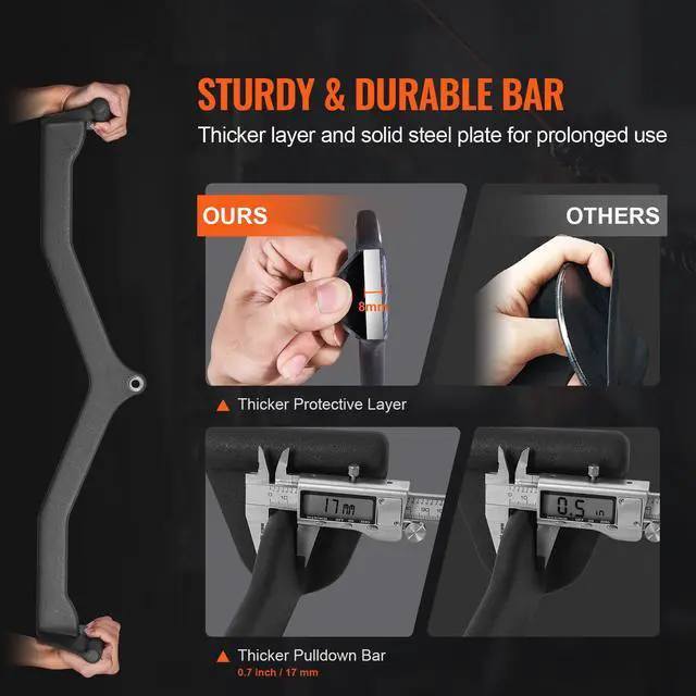 Alt view image 3 of 8 - VEVOR LAT Pulldown Bar Tricep Handle Attachment V-bar Cable Machine for Home Gym