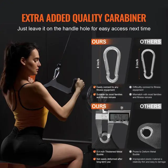 Alt view image 5 of 8 - VEVOR LAT Pulldown Bar Handle Attachment V-bar T-bar Cable Machine for Home Gym