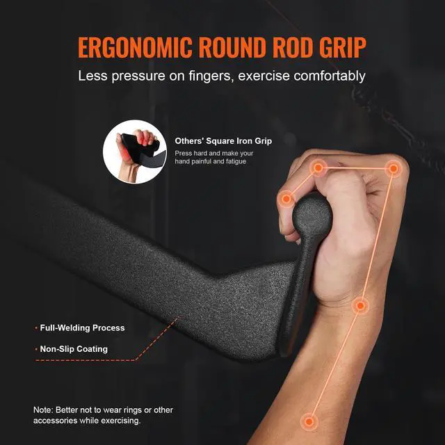 Alt view image 4 of 8 - VEVOR LAT Pulldown Bar Handle Attachment V-bar T-bar Cable Machine for Home Gym