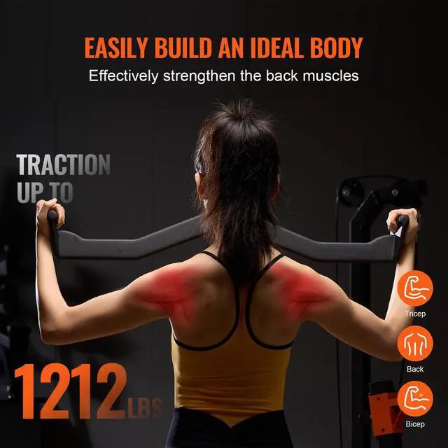 Alt view image 7 of 8 - VEVOR LAT Pulldown Bar Tricep Handle Attachment V-bar Cable Machine for Home Gym