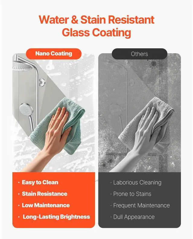 Alt view image 4 of 8 - Bathtub Shower Door 51 in. W x 56 in. H Frameless Foldable Tub Shower Doors