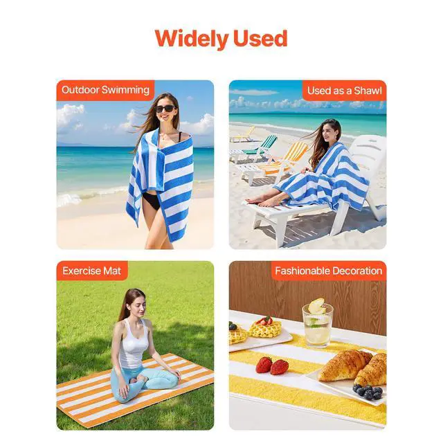 Alt view image 13 of 14 - Beach Towel 4 Pack Large Pool Towel 30 x 60 in 100% Cotton Swimming Towel