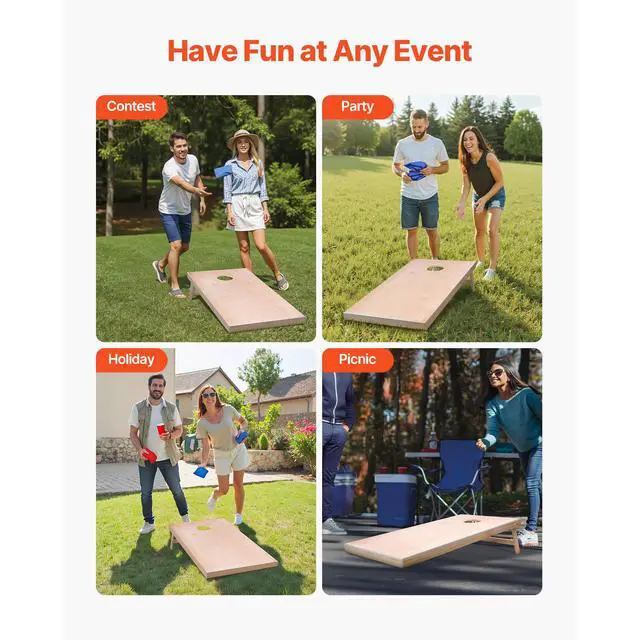 Alt view image 7 of 8 - 4x2ft Cornhole Set Portable Outdoor Corn Hole Toss Game Board Wood Carry Case