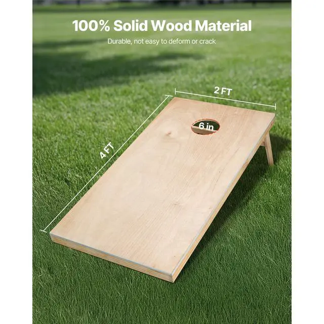 Alt view image 3 of 8 - 4x2ft Cornhole Set Portable Outdoor Corn Hole Toss Game Board Wood Carry Case