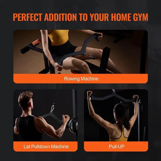 Alt view image 8 of 8 - VEVOR LAT Pulldown Bar Tricep Handle Attachment V-bar Cable Machine for Home Gym