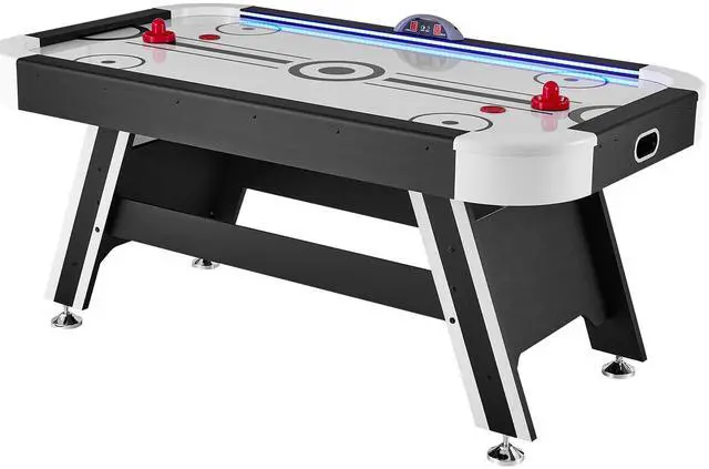 Alt view image 8 of 14 - VEVOR Air-Powered Hockey Table, 72" Indoor Hockey Table for Kids and Adults, LED Sports Hockey Game with 2 Pucks, 2 Pushers, and Electronic Score System, Arcade Gaming Set for Game Room Family Home
