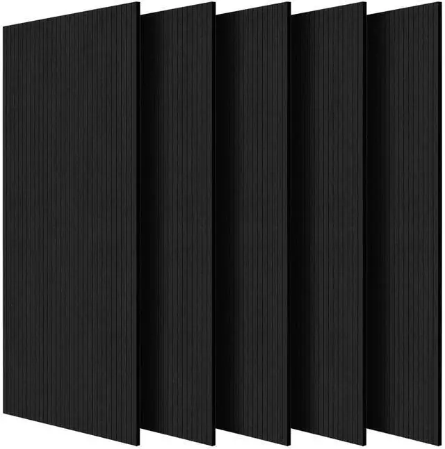 Main image of 5 Pack Acoustic Panels with Self Adhesive, 47.2 x 23.6 x 0.4 inch Sound Proof Foam Panels, Polyester Fiber Soundproof Wall Panels High Density, for Home, Studio, Office, Theater, Black
