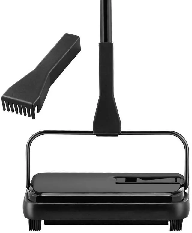 Alt view image 8 of 14 - VEVOR Carpet Sweeper, 7.87 in Sweeping Paths, Floor Sweeper Manual Non Electric, 300 ml Dustbin Capacity with Comb for Home Office Rugs Hardwood Surfaces Wood Floors Laminate, Cleans Dust Pet Hair